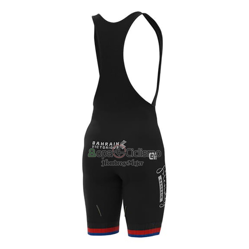 Bahrain Victorious Ropa Ciclismo Culotte Corto 2023 Hombre Mangas Cortas Blanco